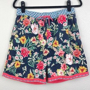 Johnny Was Men's Small Mia Floral Border Swim Trunk Lined Pockets Colorful Pool
